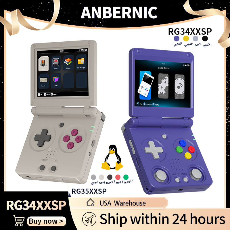 Retro Gaming Com - Anbernic RG34XXSP RG35XXSP Flip Handheld-Spielekonsole IPS-Bildschirm