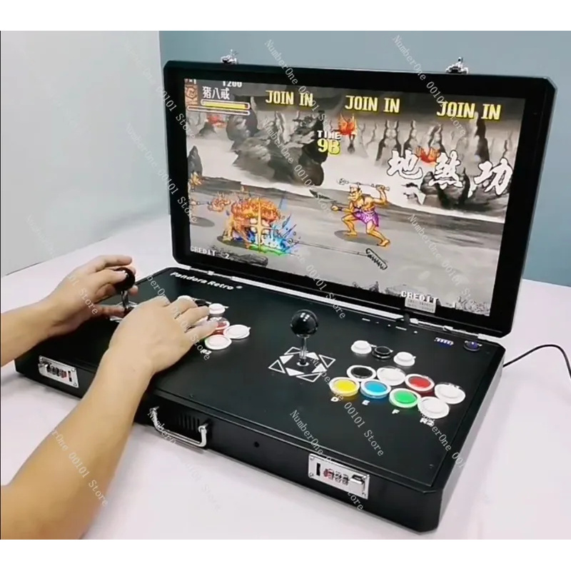 Retro Gaming Tv - Retro-Arcade-Spielkonsole mit Doppel-Joystick-Controller, Eingebaute Spiele, TV-Ausgang,