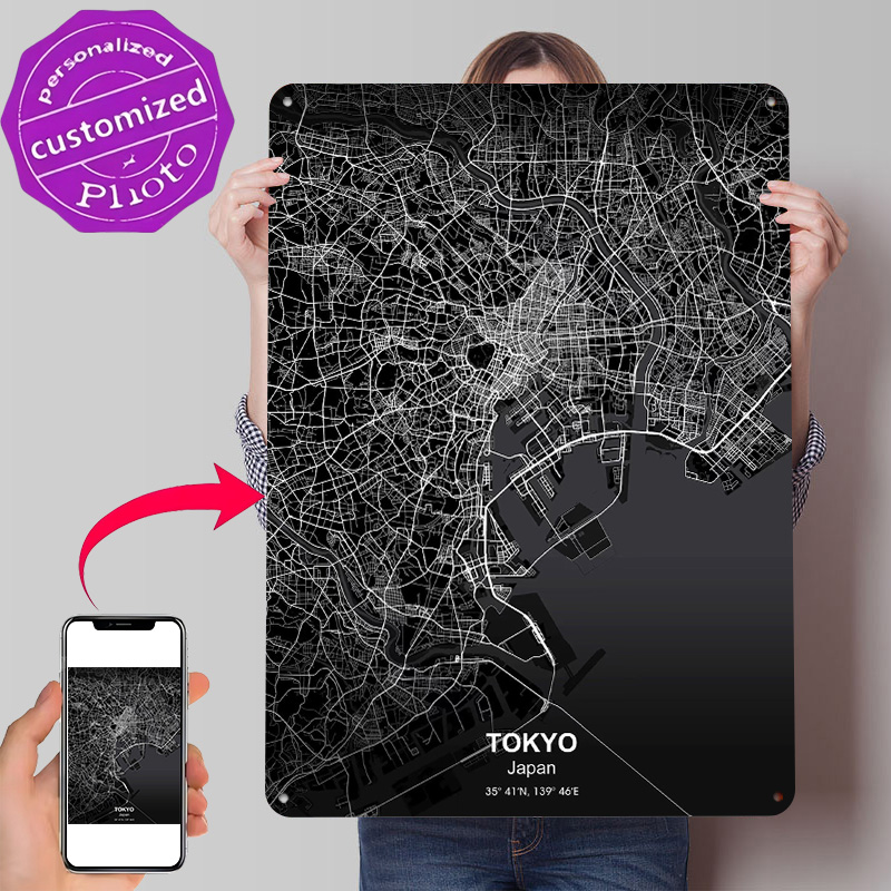 Retro Gaming Tokyo - Tokyo Stadtplan 3D-Gedrucktes Textur-Poster Personalisierte Wandkunst