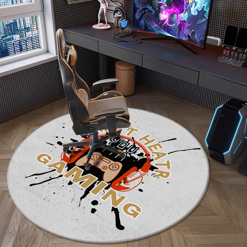 Retro Gaming Headset - Retro-Gaming-Thema Headset Grafik Runder Teppich Industrielle