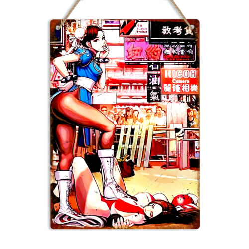 Retro Gaming Style - Chun Li Retro Gaming Metall-Wandschild Plakette