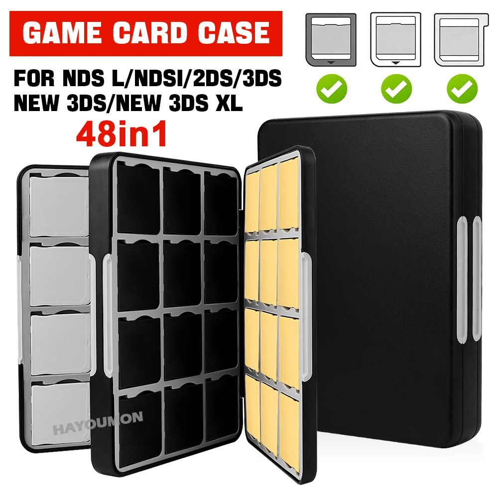 Game Boy Cartridge Holder - 48-in-1 Spielkarten-Aufbewahrungstasche, große Kapazität, Spielkassetten-Halterbox, Schutzhülle