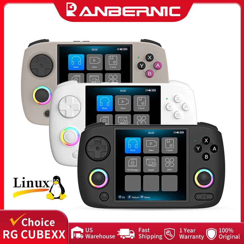 Retro Gaming Device - ANBERNIC RG CubeXX Handheld-Spielekonsole, 3,95-Zoll-IPS-Bildschirm, 64-Bit-Linux-System,