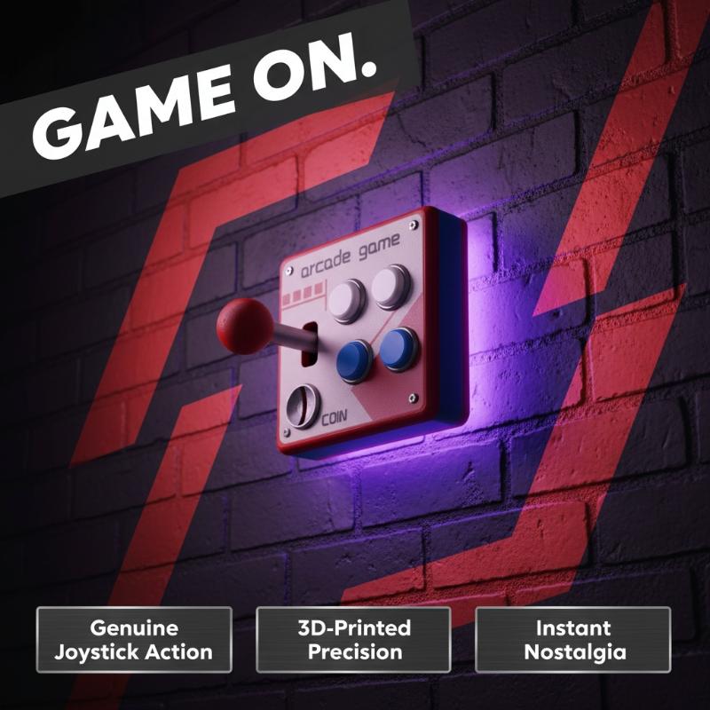 Retro Gaming Style - Retro Arcade-Spielknopf-Schalterplatte, Kreative DIY-Wanddekoration für Zuhause,