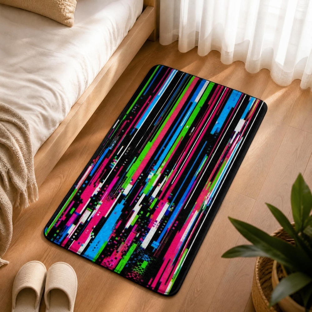 Cyberpunk Glitch Flanell-Läufe – Retro Gaming Rug Bewertung und Preis