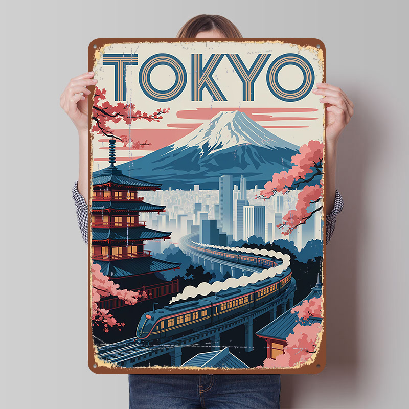 Tokyo Reise-Poster mit Zug und – Retro Gaming Tokyo Bewertung und Preis
